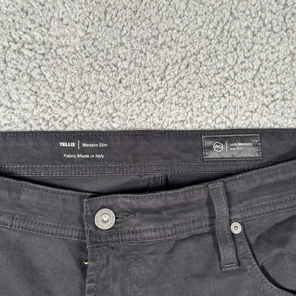 AG Adriano Goldschmied‎ Mens Pants 38x32 The Tellis Modern Slim black 5 pocket - Picture 2 of 8